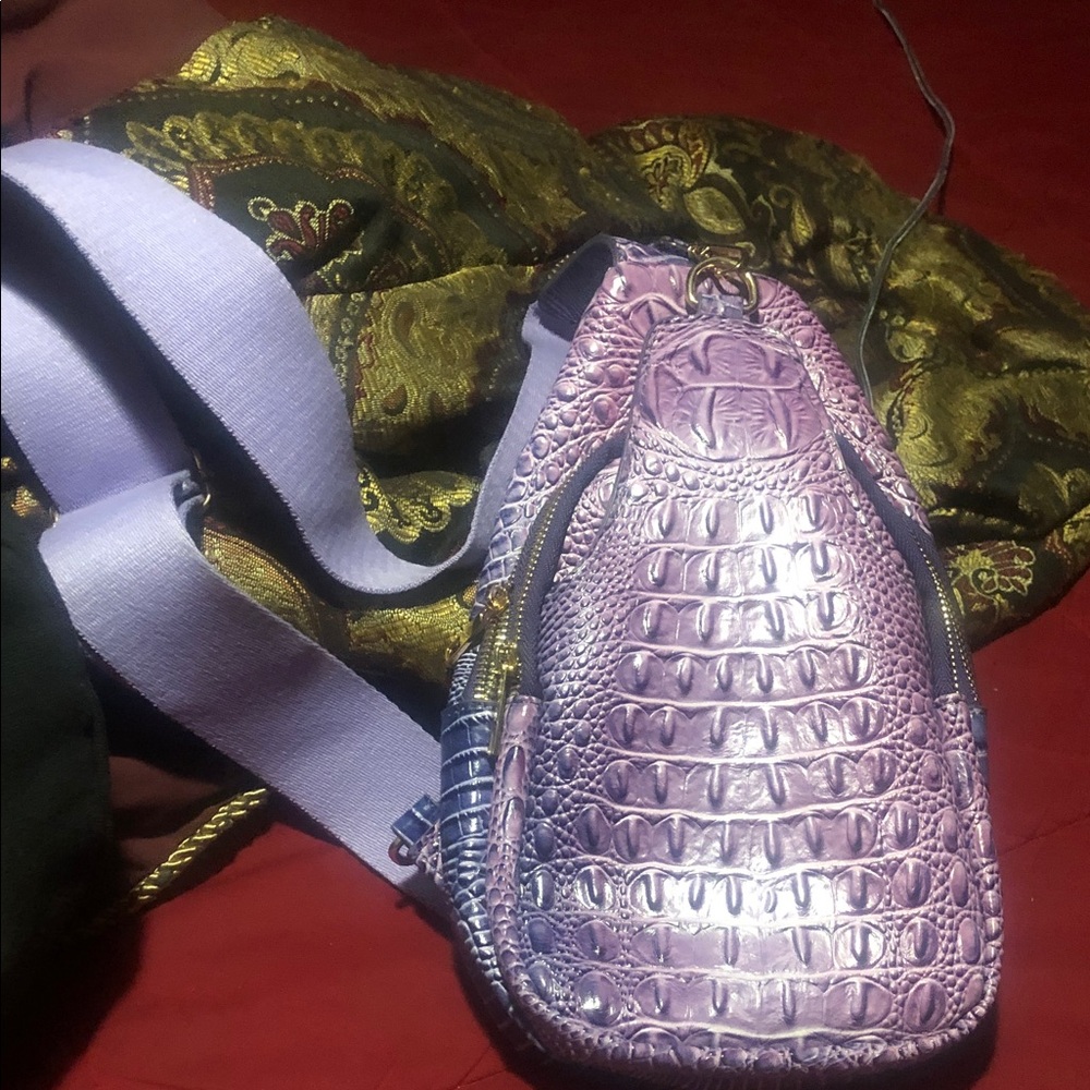 Unlisted Purple Crocodile-Embossed Crossbody Bag